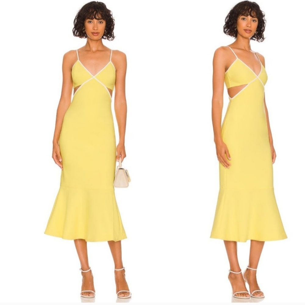 Adabell Dress in Yellow Cream & White